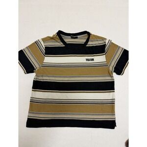 Volcom sk8 gold black striped t-shirt, kid's small tee